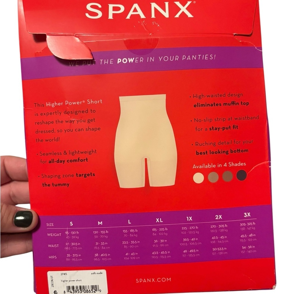 Spanx Higher Power Mid-Thigh 6" Shaping Shorts Sz 2XL Lightweight Soft Nude - Picture 2 of 4